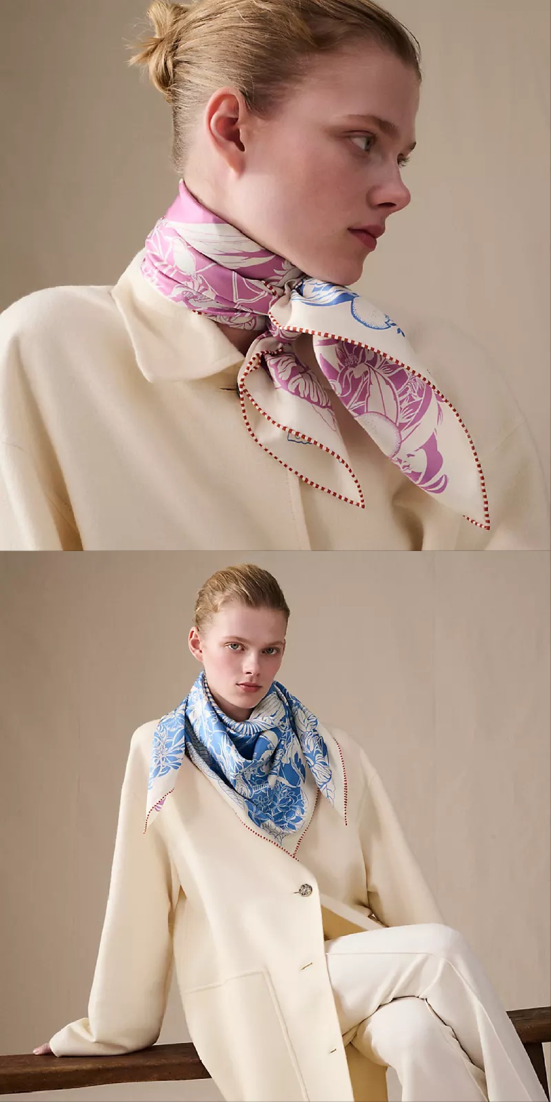 🌼SHMS259718姆米双面异色 90x90cm斜纹真丝爱马仕《红鹤派对图腾版》