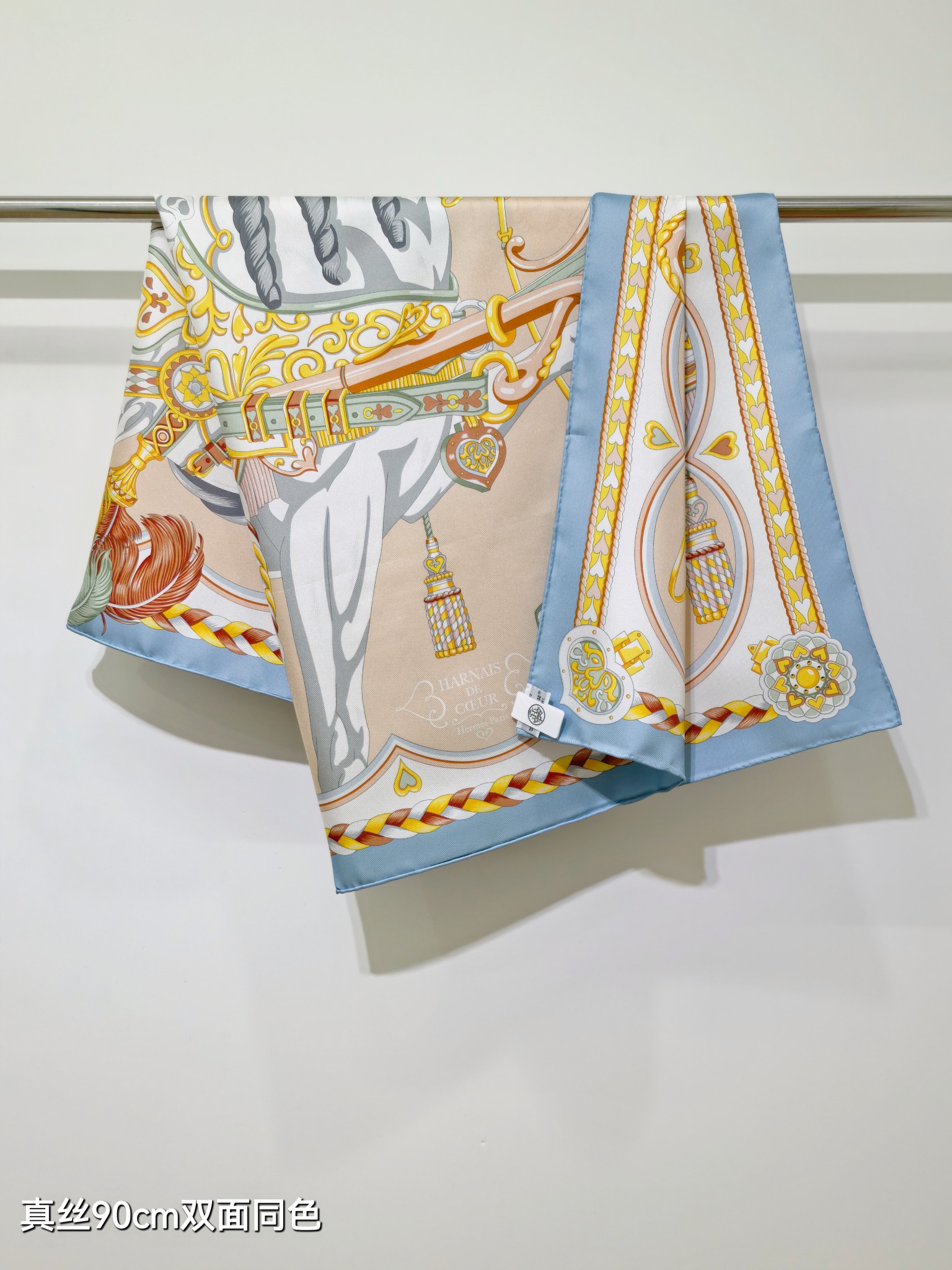 🌼SHMS253418姆米双面  90x90cm斜纹真丝爱马仕《甜蜜的鞍具》