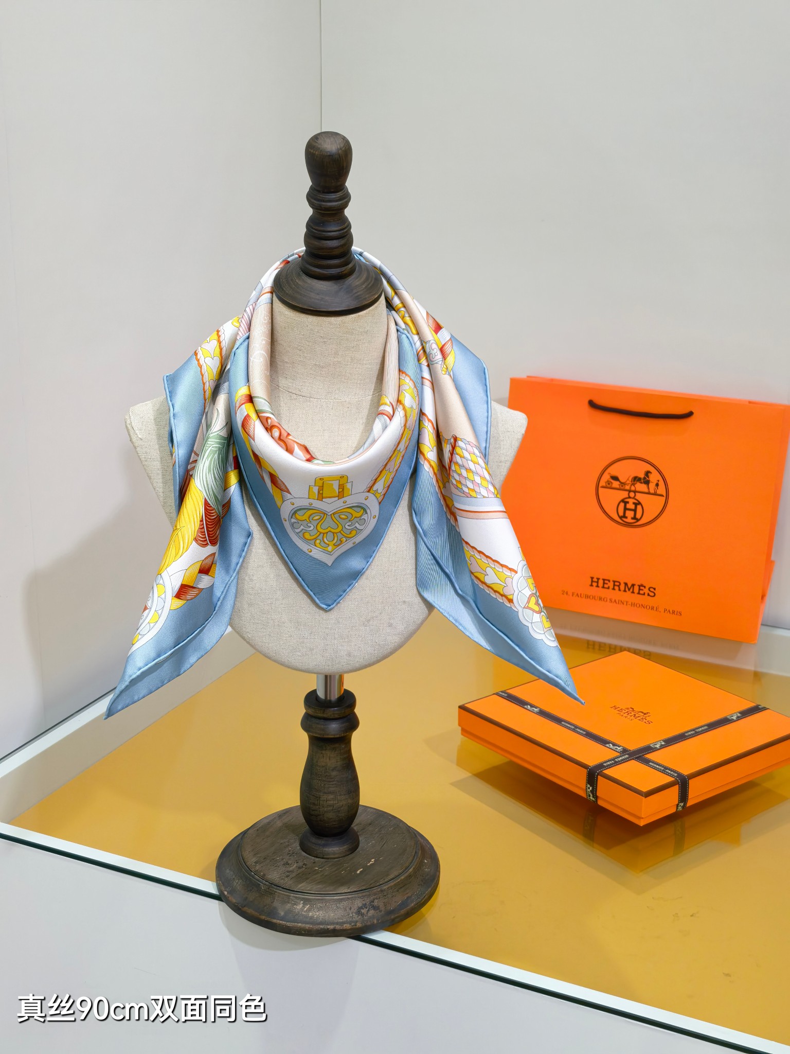🌼SHMS253418姆米双面  90x90cm斜纹真丝爱马仕《甜蜜的鞍具》