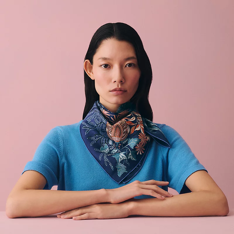 🌼SHMS261918姆米双面  90x90cm斜纹真丝爱马仕《画家们的花园》