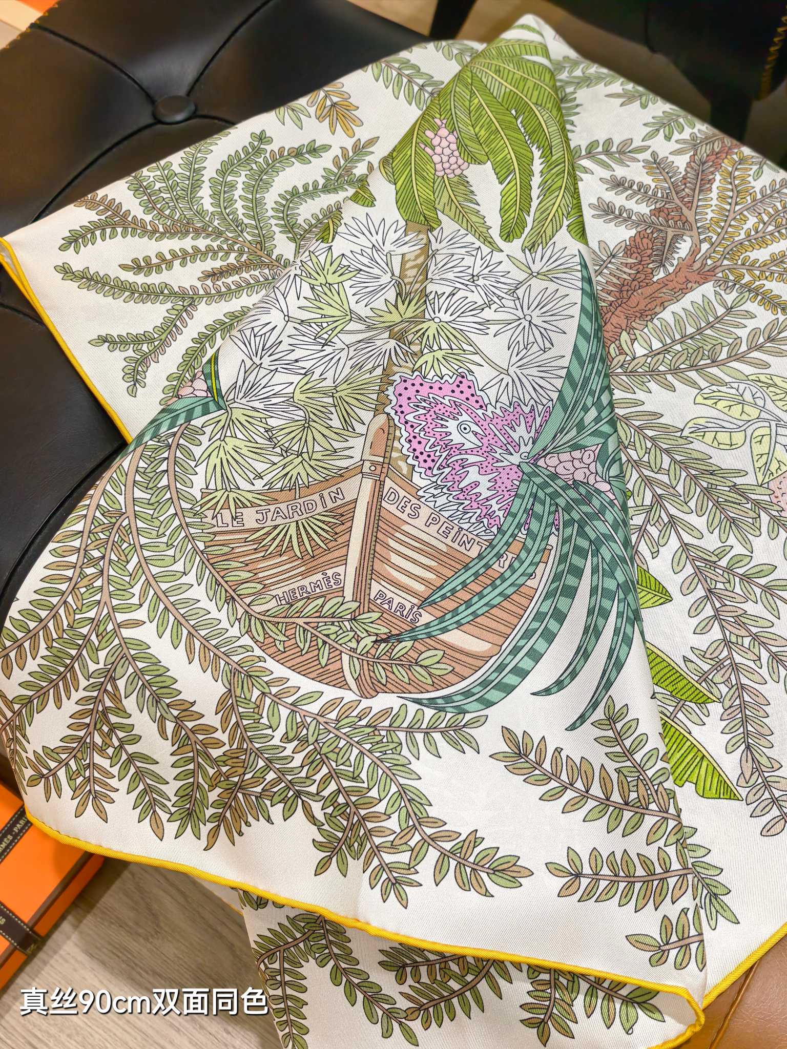 🌼SHMS261918姆米双面  90x90cm斜纹真丝爱马仕《画家们的花园》