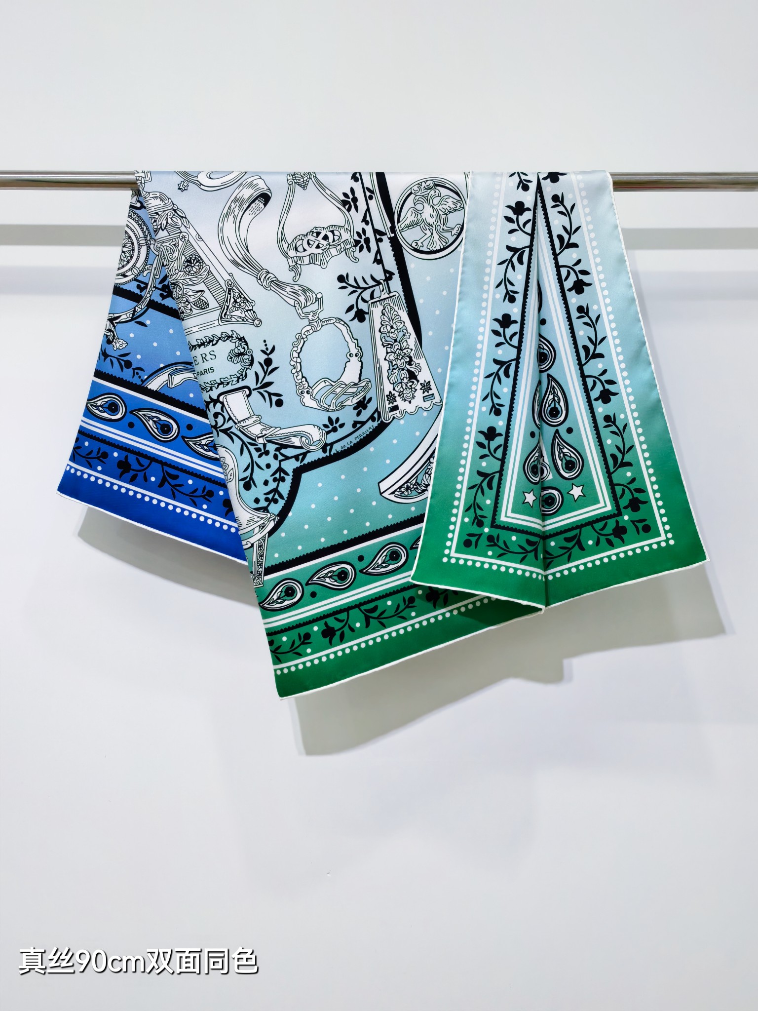 🌼SHMS262218姆米双面  90x90cm斜纹真丝爱马仕《马镫混搭》