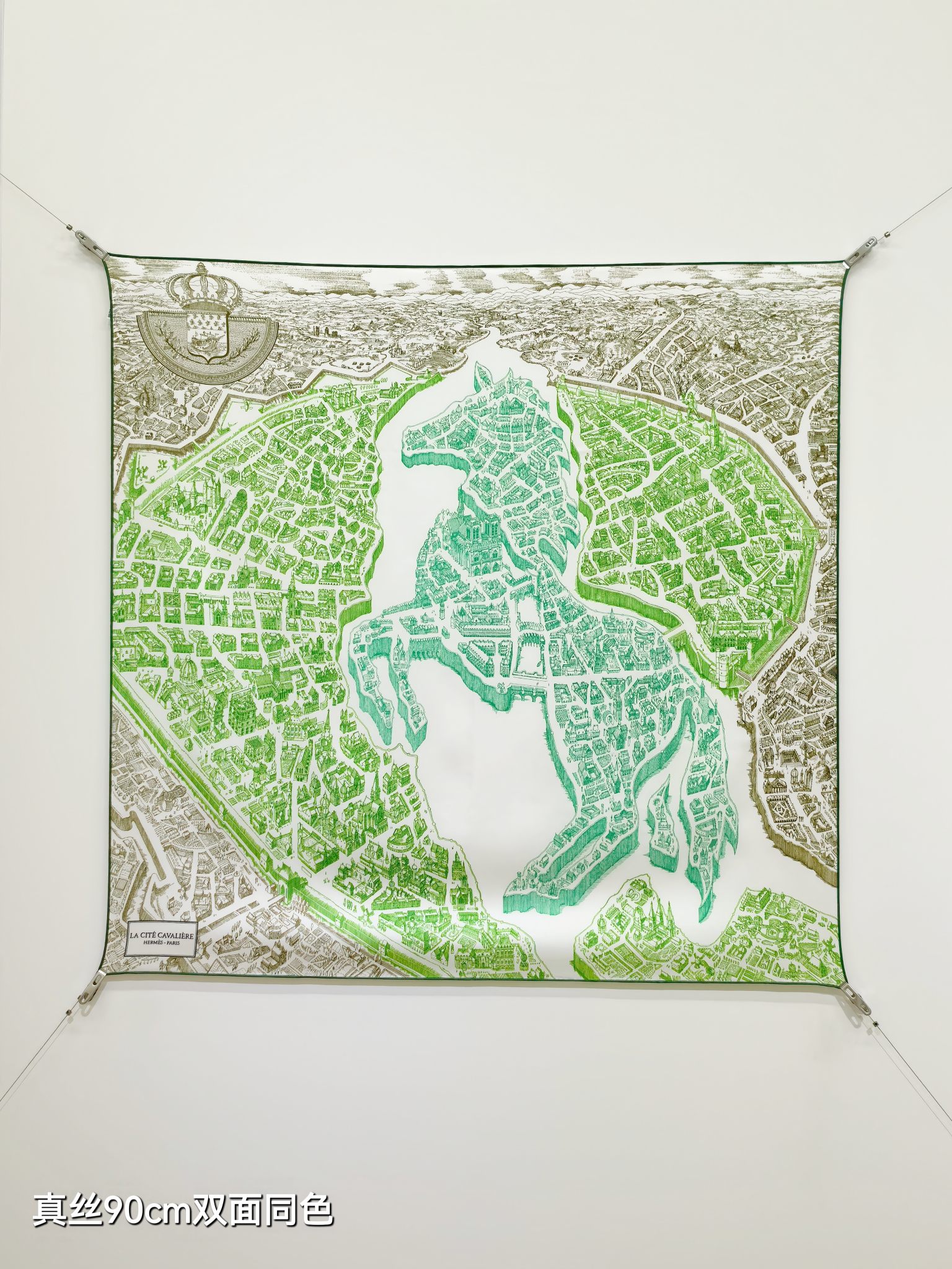 🌼SHMS262518姆米双面  90x90cm斜纹真丝爱马仕《骏马新城》