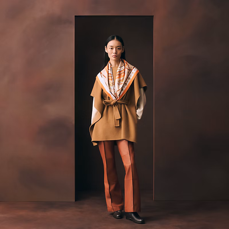 🌼SHMS2629 18姆米双面  90x90cm斜纹真丝 爱马仕《爱犬的项圈与牵引绳》