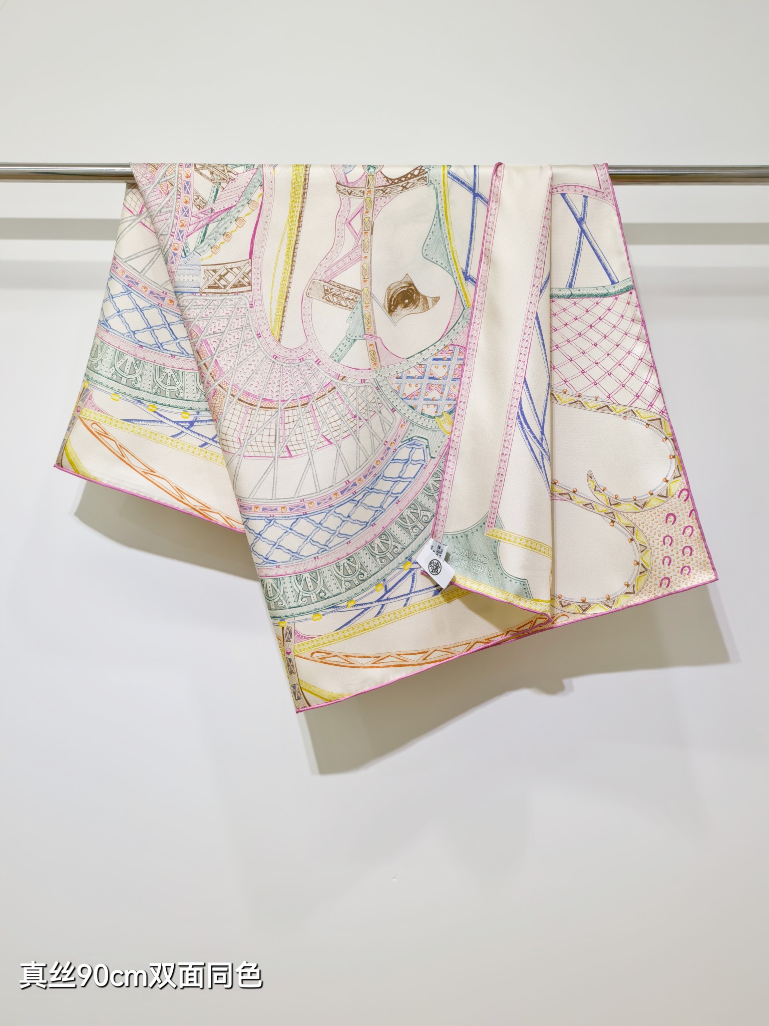 🌼SHMS2632 18姆米双面异色  90x90cm斜纹真丝 爱马仕《赫菲斯托斯之马》
