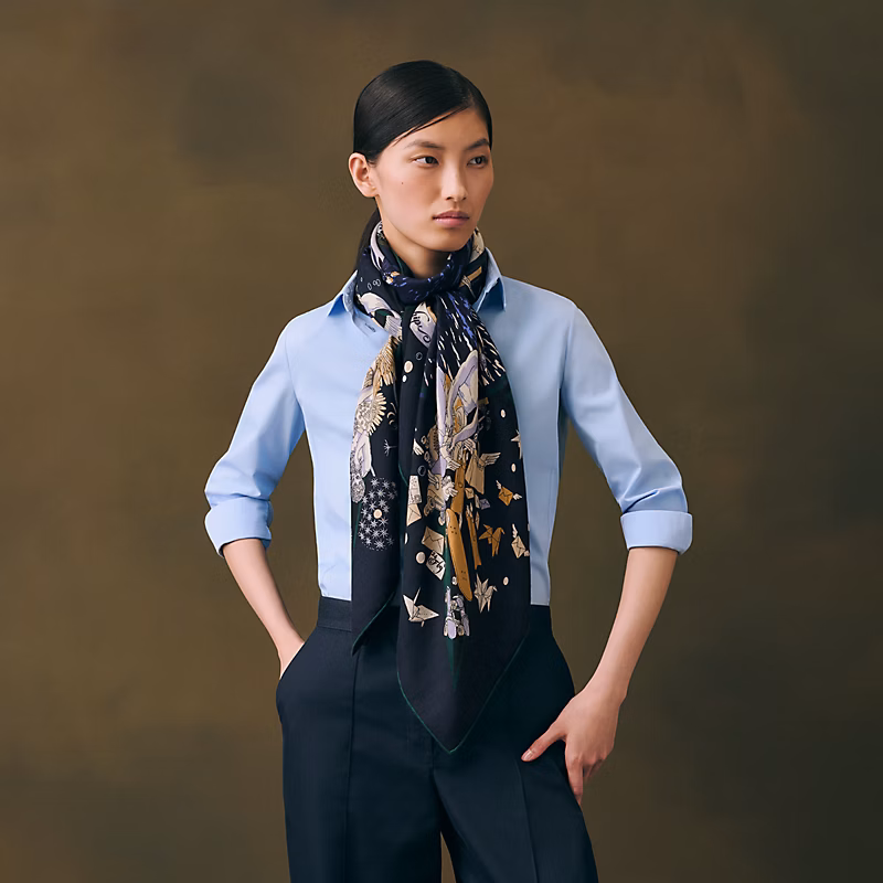 ❄RHMS2634 双面同色  140x140cm 70%羊绒30%真丝 爱马仕《爱马仕旗舰》