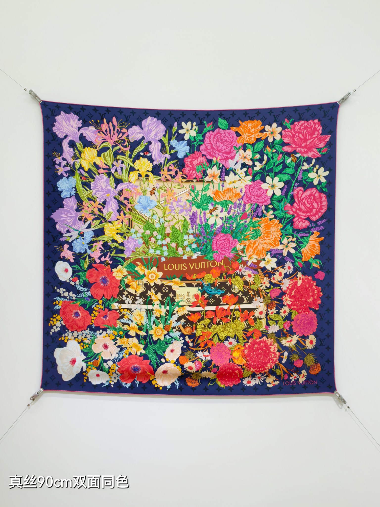🌼SLV2627 18姆米双面  90x90cm斜纹真丝 LV《》