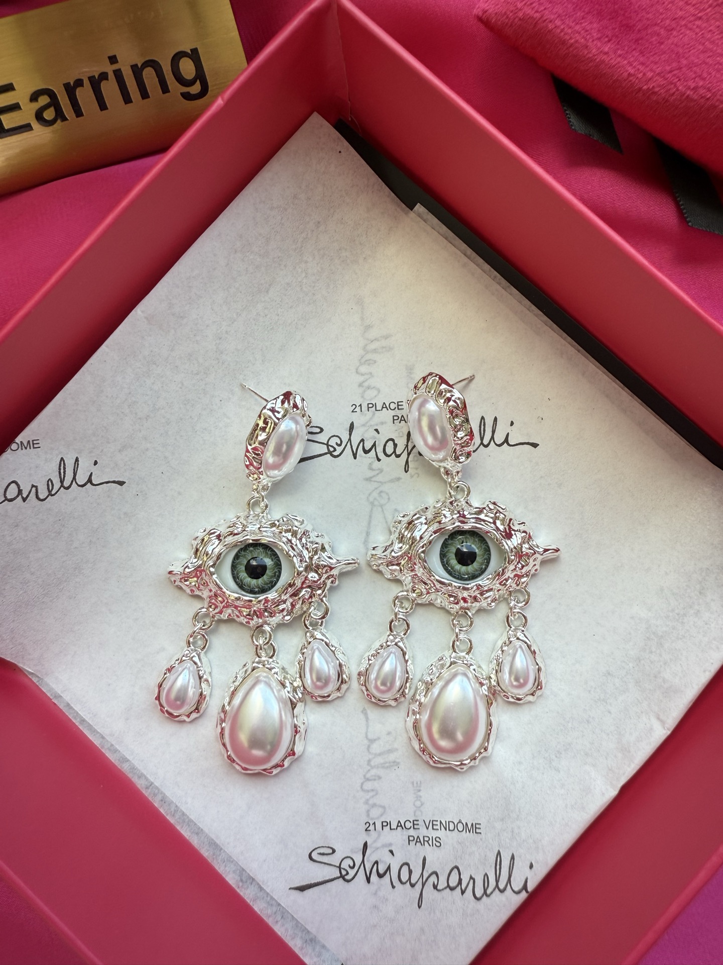 Серьги Schiaparelli с глазом и жемчугом