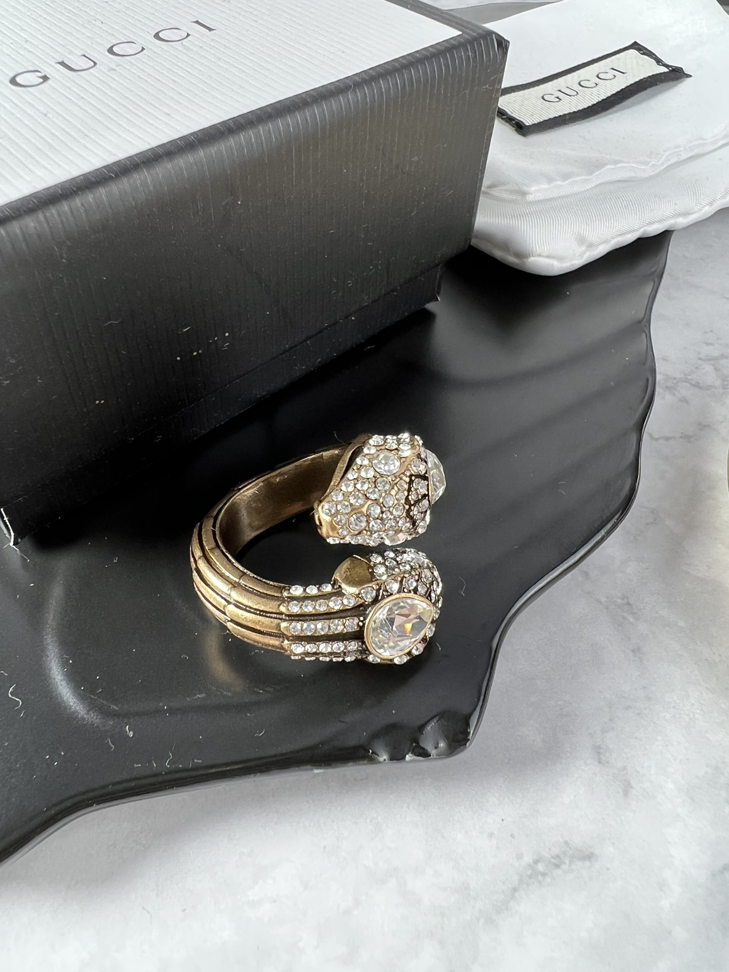 Gucci 双蛇头 中古 戒指