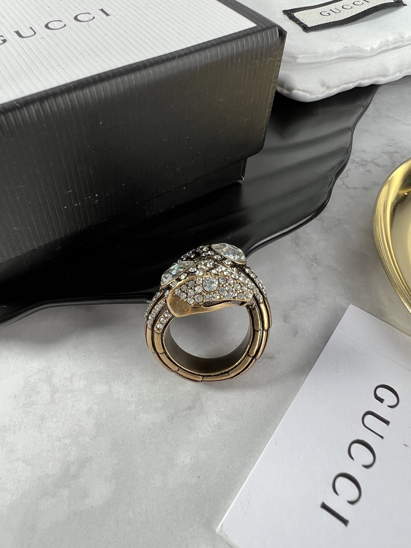 Gucci 双蛇头 中古 戒指