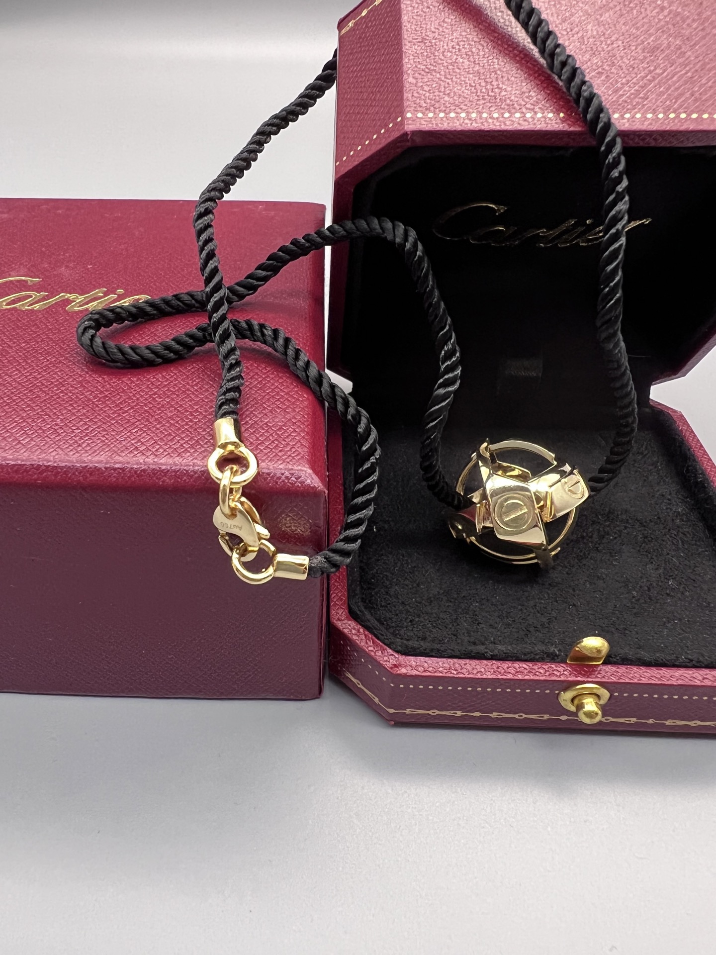 Cartier Astro Love Ball Pendant Necklace necklace Yellow gold black cord 42cm