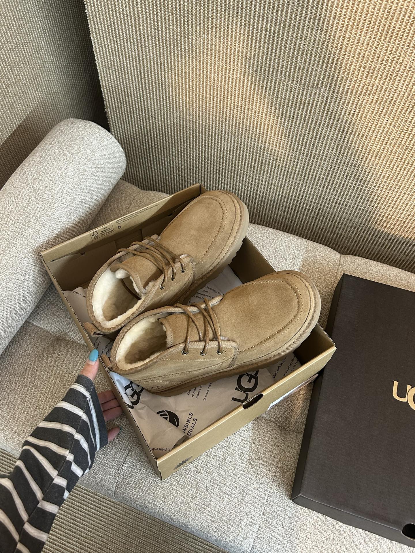 Ugg纽姆莫卡辛鞋，升级侧拉链款经典小贝升级款 高丝光牛反绒材质 不冻脚过冬 必须把加毛的安排上size