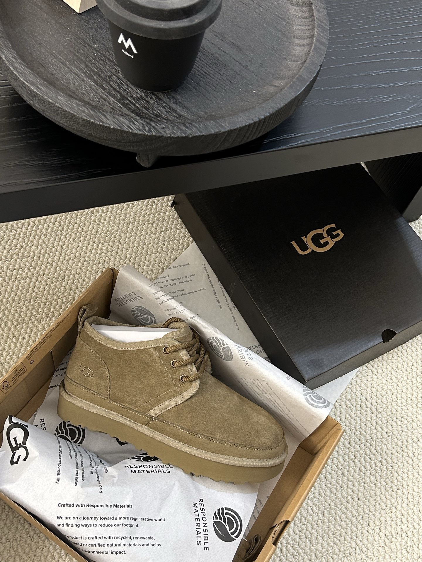 🔥UGG男款粗带小贝轻便男鞋，牛皮羊毛！舒适百搭三色：栗色。羚羊 黑色 ！码数：40-44码！