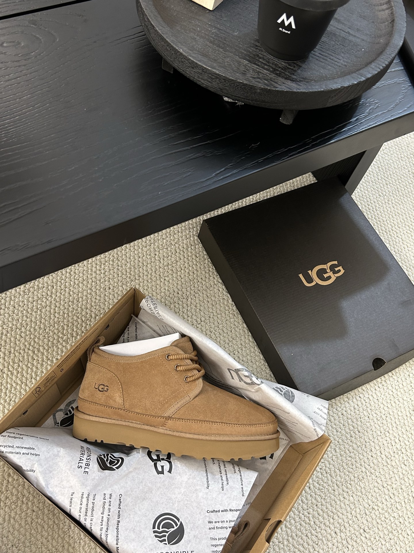 🔥UGG男款粗带小贝轻便男鞋，牛皮羊毛！舒适百搭三色：栗色。羚羊 黑色 ！码数：40-44码！