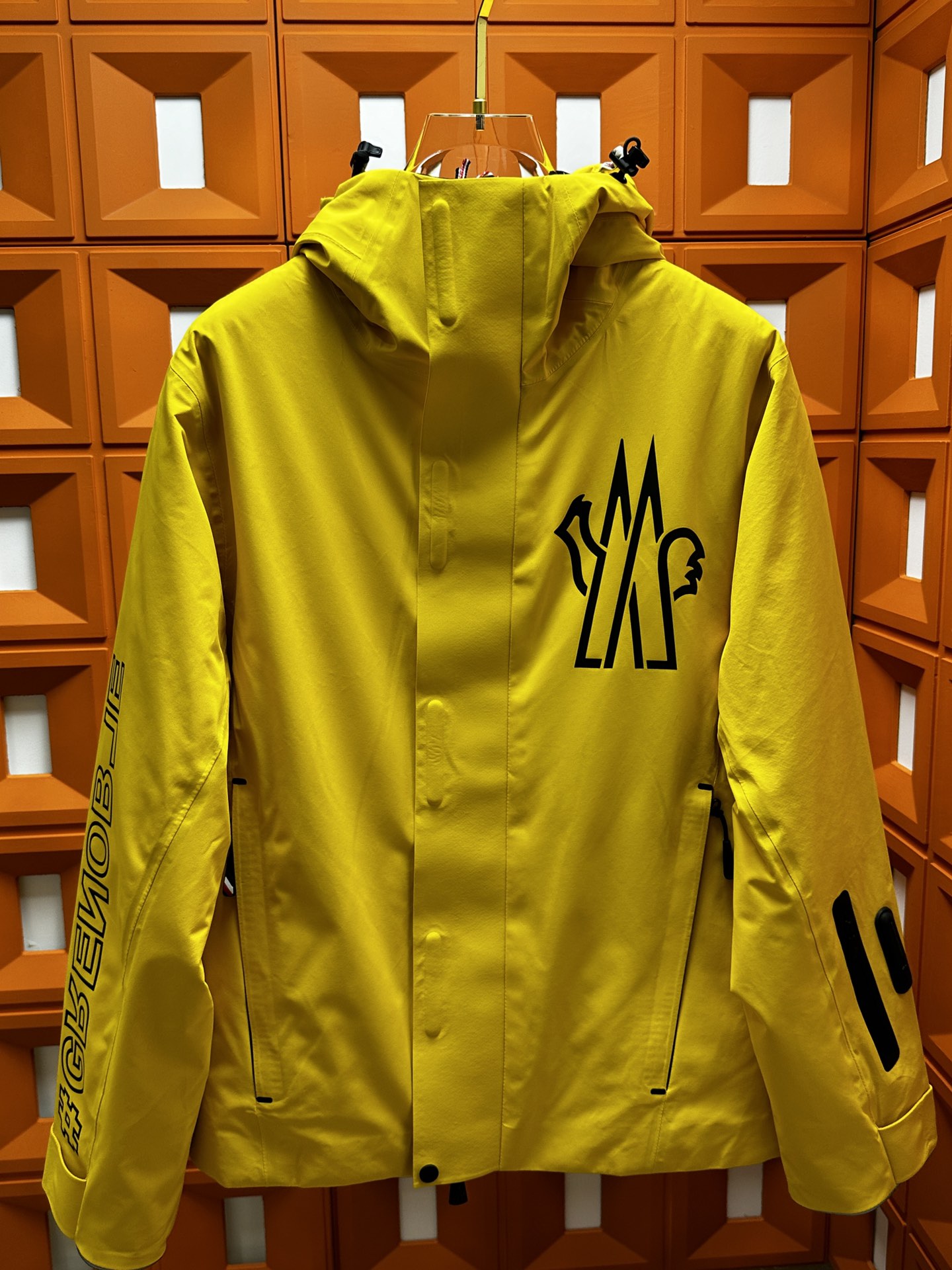 Moncler Clothing Coats & Jackets Down Jacket Black Yellow Fall/Winter Collection Fashion