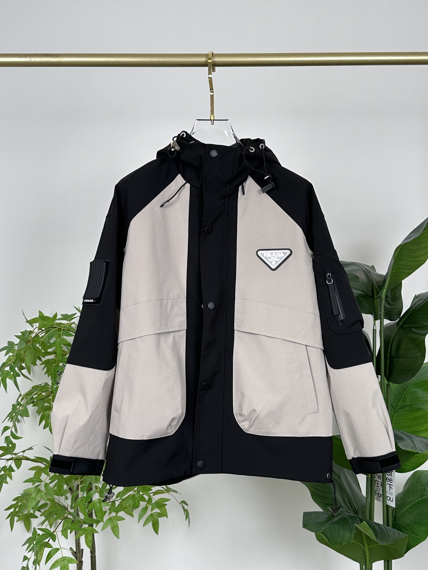 Buy Online
 Prada Clothing Coats & Jackets Grey White Spring/Fall Collection Fashion