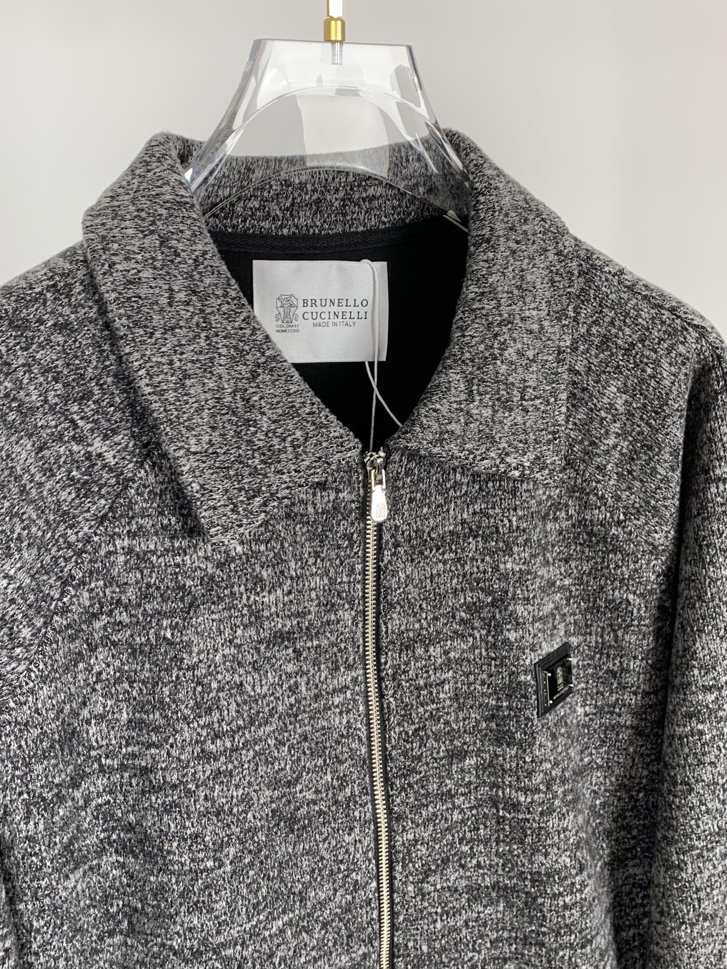 BC-Brunello Cucineli 🆕25FW秋冬新款老钱风羊毛夹克翻领外套，选用进口羊毛面料混纺