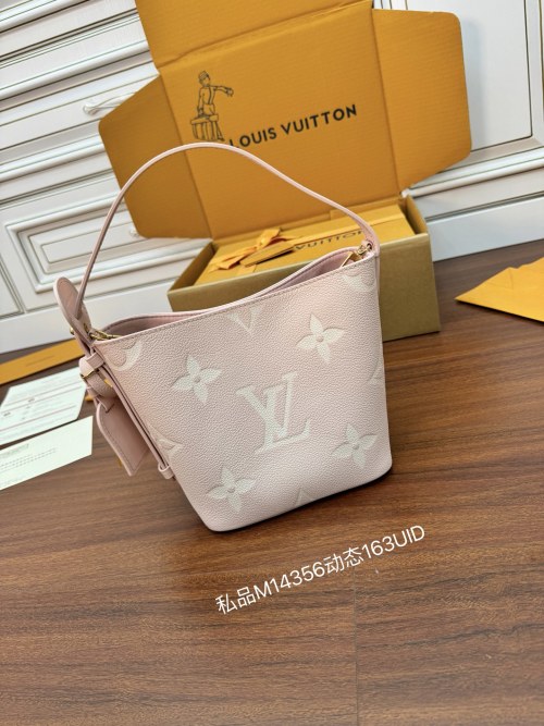 Louis Vuitton M14356 Pink Monogram Embossed Leather Bucket Bag, 16 x 18 x 12 cm 1 Louis Vuitton M14356 Pink Monogram Embossed Leather Bucket Bag, 16 x 18 x 12 cm