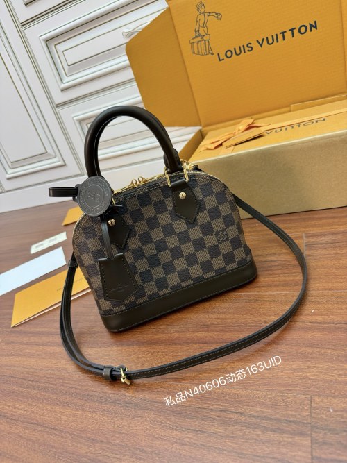 Louis Vuitton Alma BB Damier Ebene Canvas Crossbody Bag N40606 1 Louis Vuitton Alma BB Damier Ebene Canvas Crossbody Bag N40606