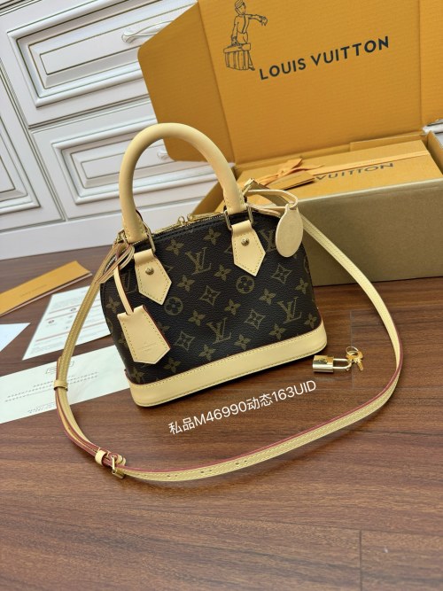 Louis Vuitton Alma BB Monogram Canvas Leather Brown Crossbody Bag 1 Louis Vuitton Alma BB Monogram Canvas Leather Brown Crossbody Bag