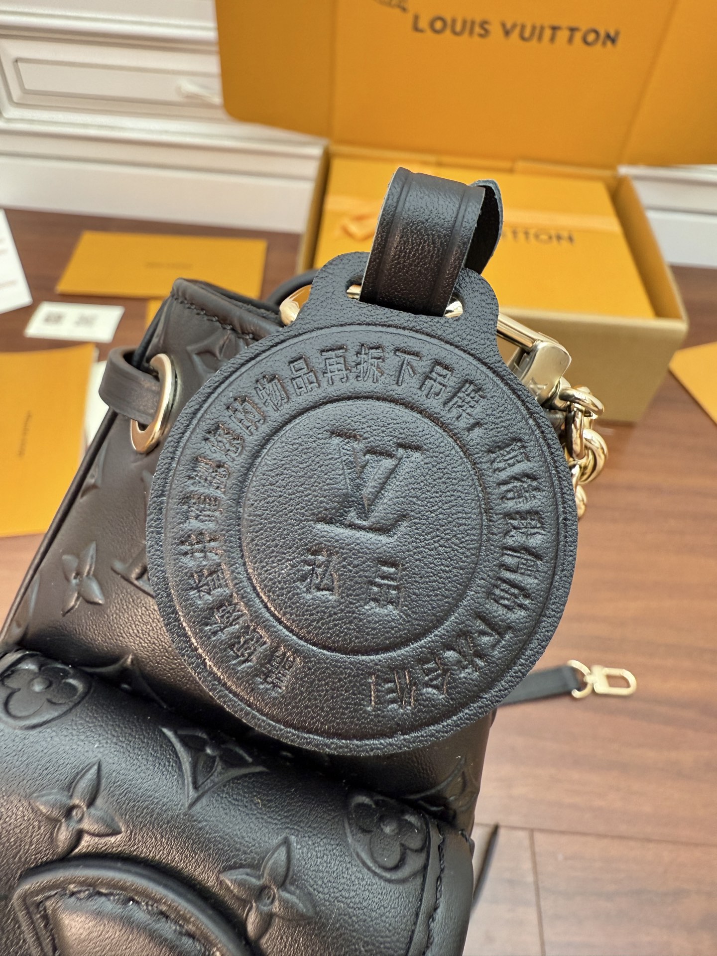 Louis Vuitton Black Leather Embossed Monogram Drawstring Shoulder Bag 10 i1752463991412 4031 0 8