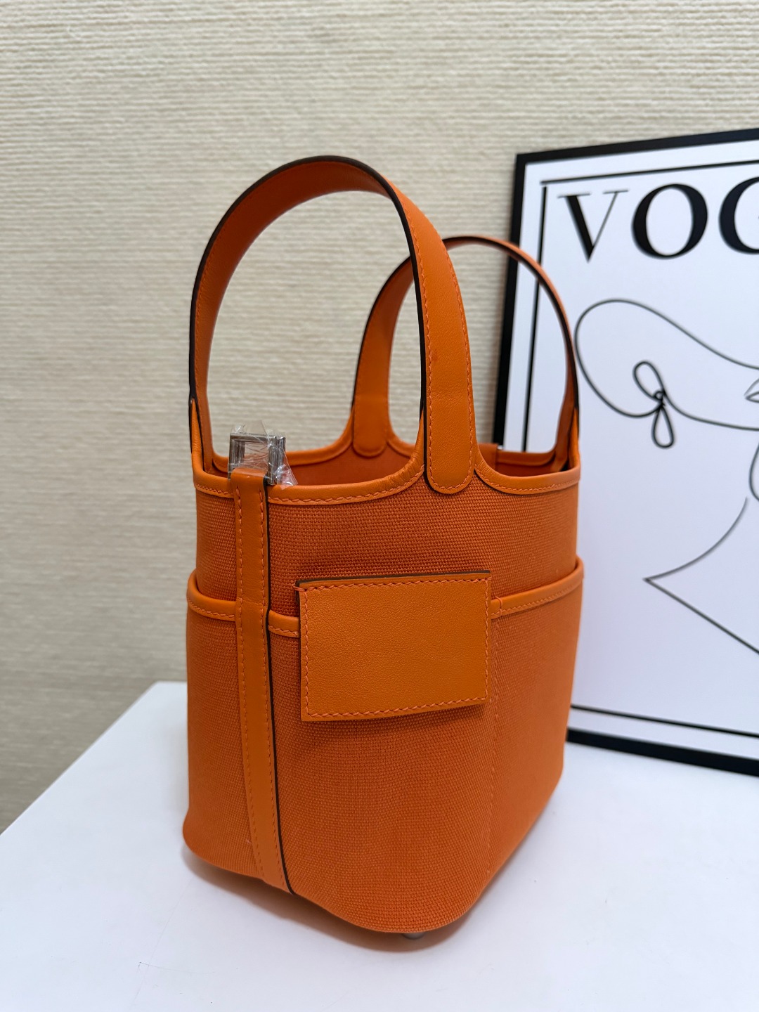 Hermes Picotin Cargo 18 Orange Swift leather canvas 18cm everyday