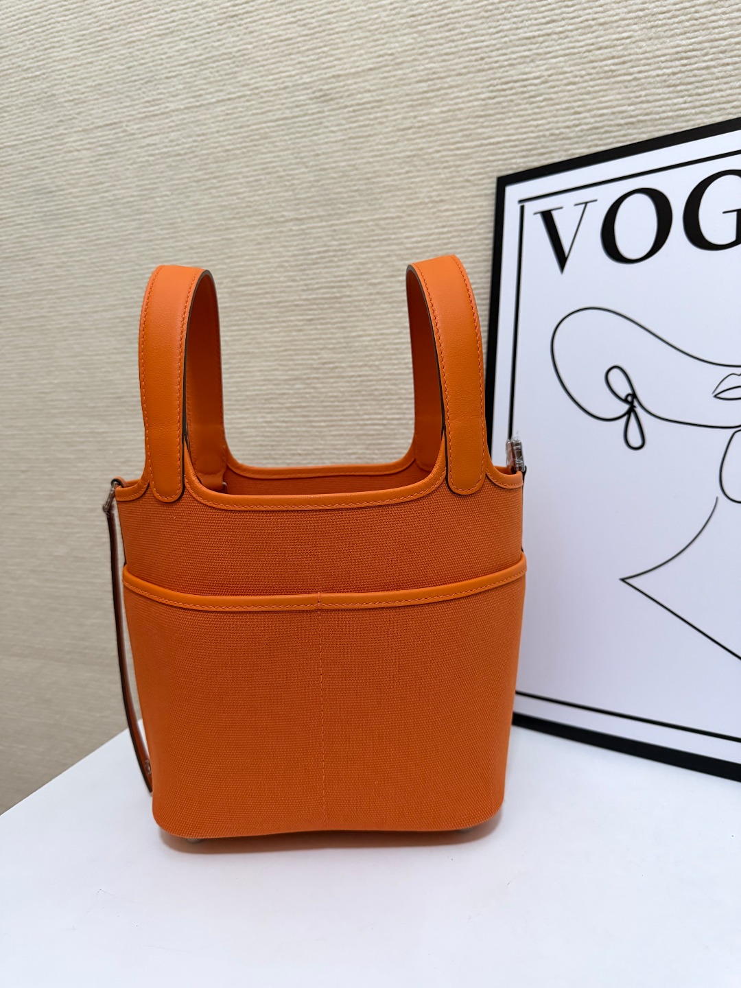Hermes Picotin Cargo 18 Orange Swift leather canvas 18cm everyday