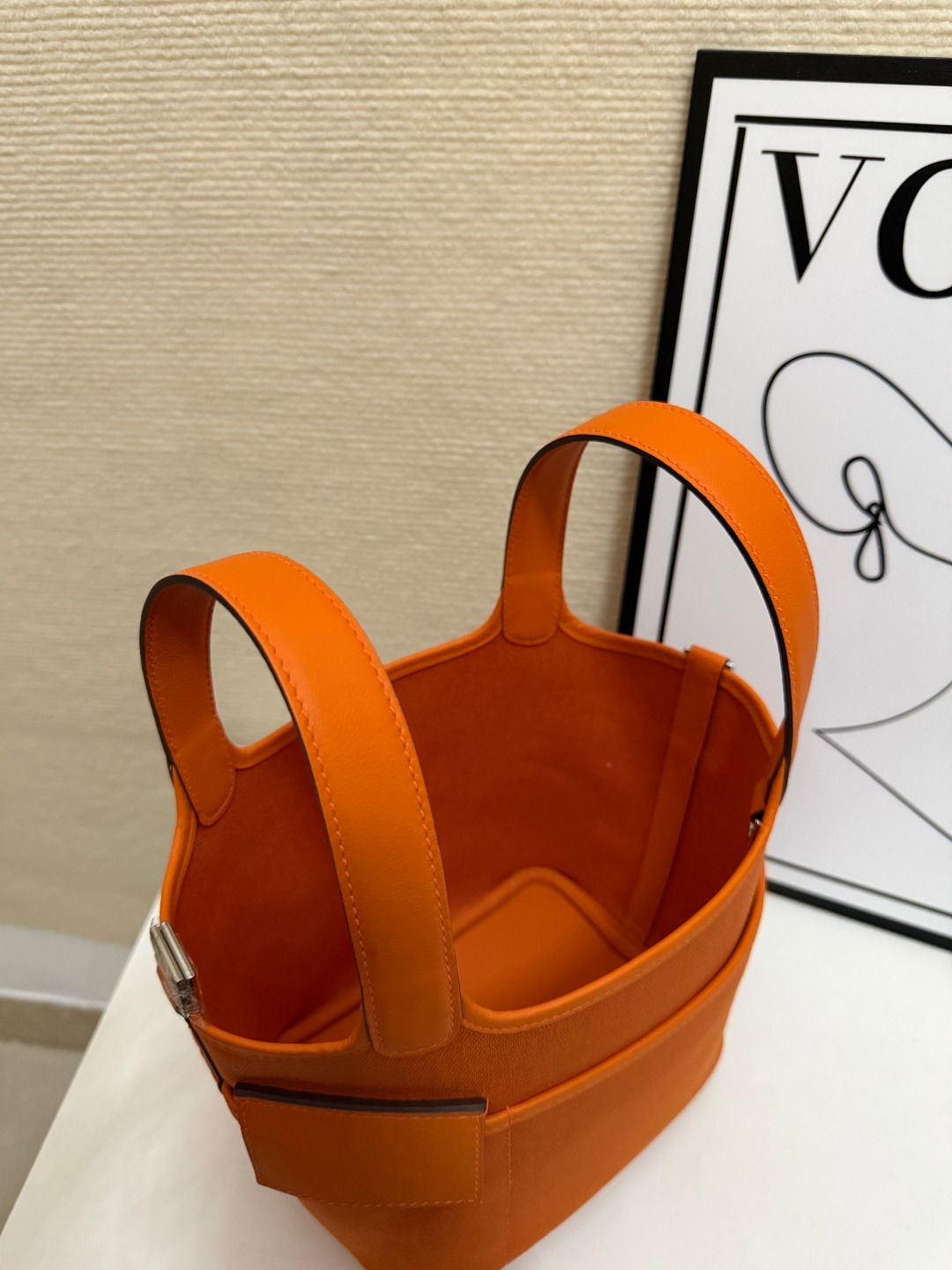 Hermes Picotin Cargo 18 Orange Swift leather canvas 18cm everyday