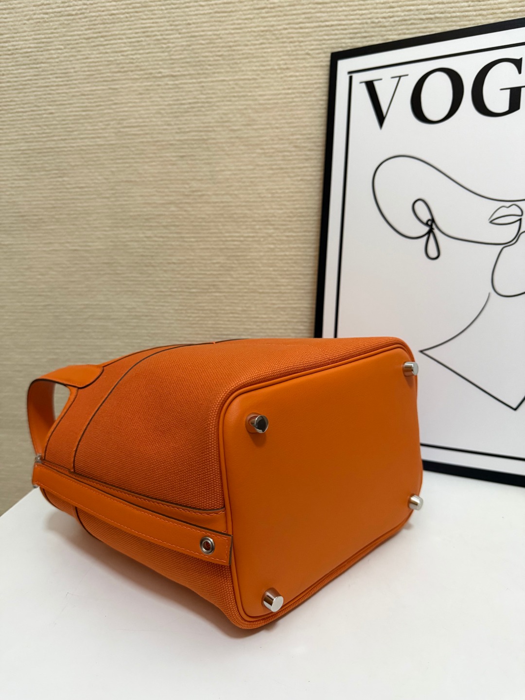 Hermes Picotin Cargo 18 Orange Swift leather canvas 18cm everyday