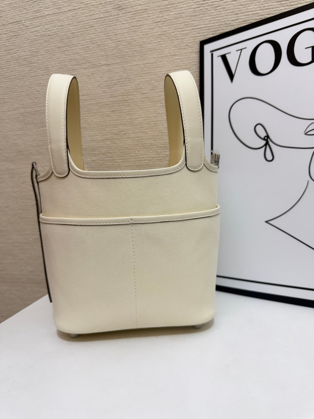 Hermes Cargo Picotin Cream 18cm everyday shoulder