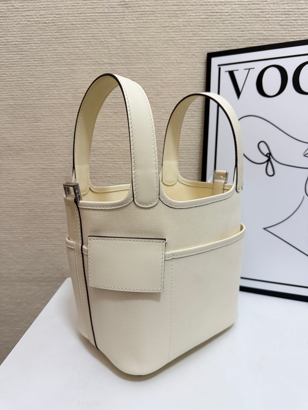 Hermes Cargo Picotin Cream 18cm everyday shoulder
