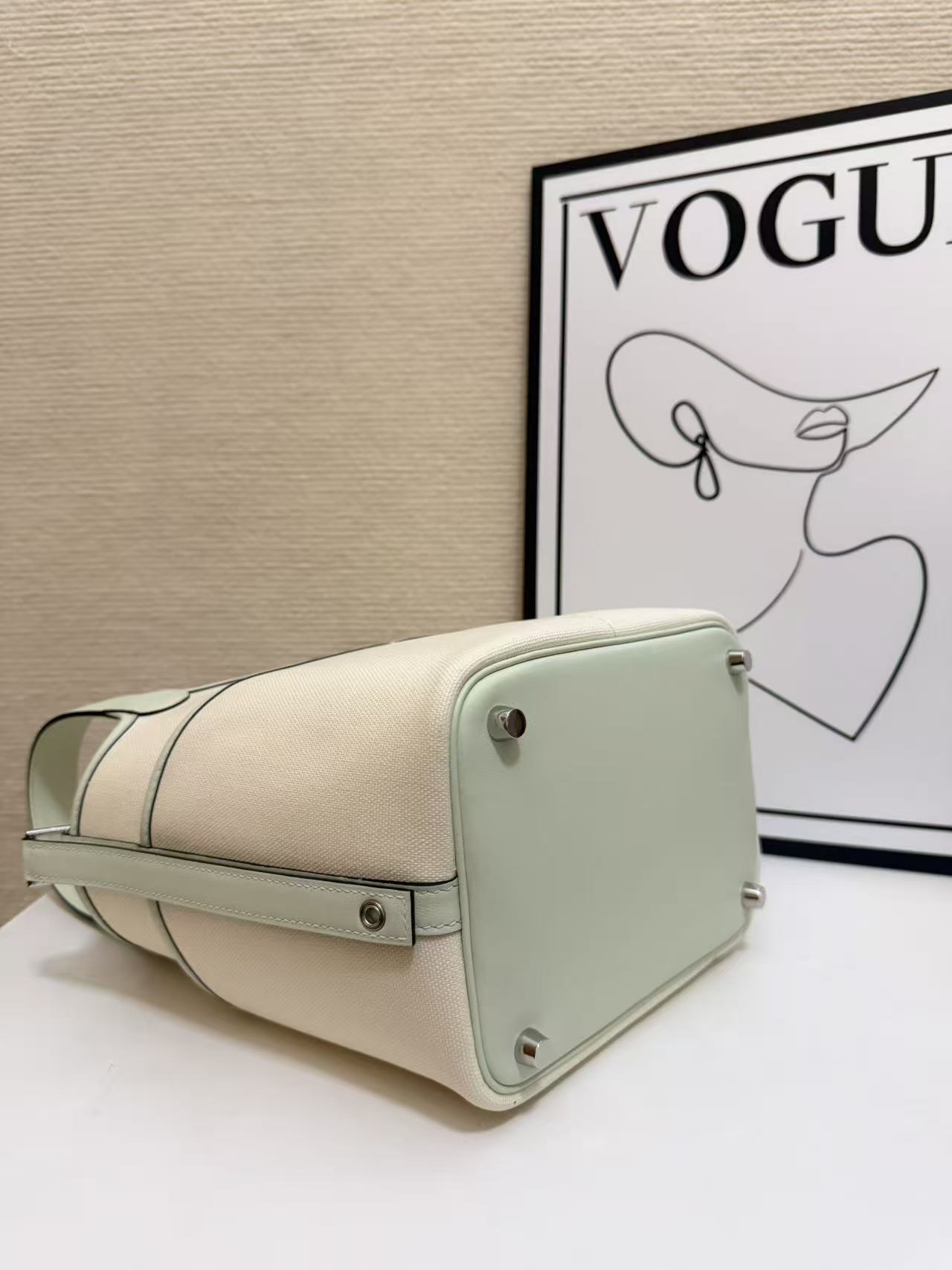 Hermes Cargo Picotin 18 Swift leather light green cream 18cm everyday