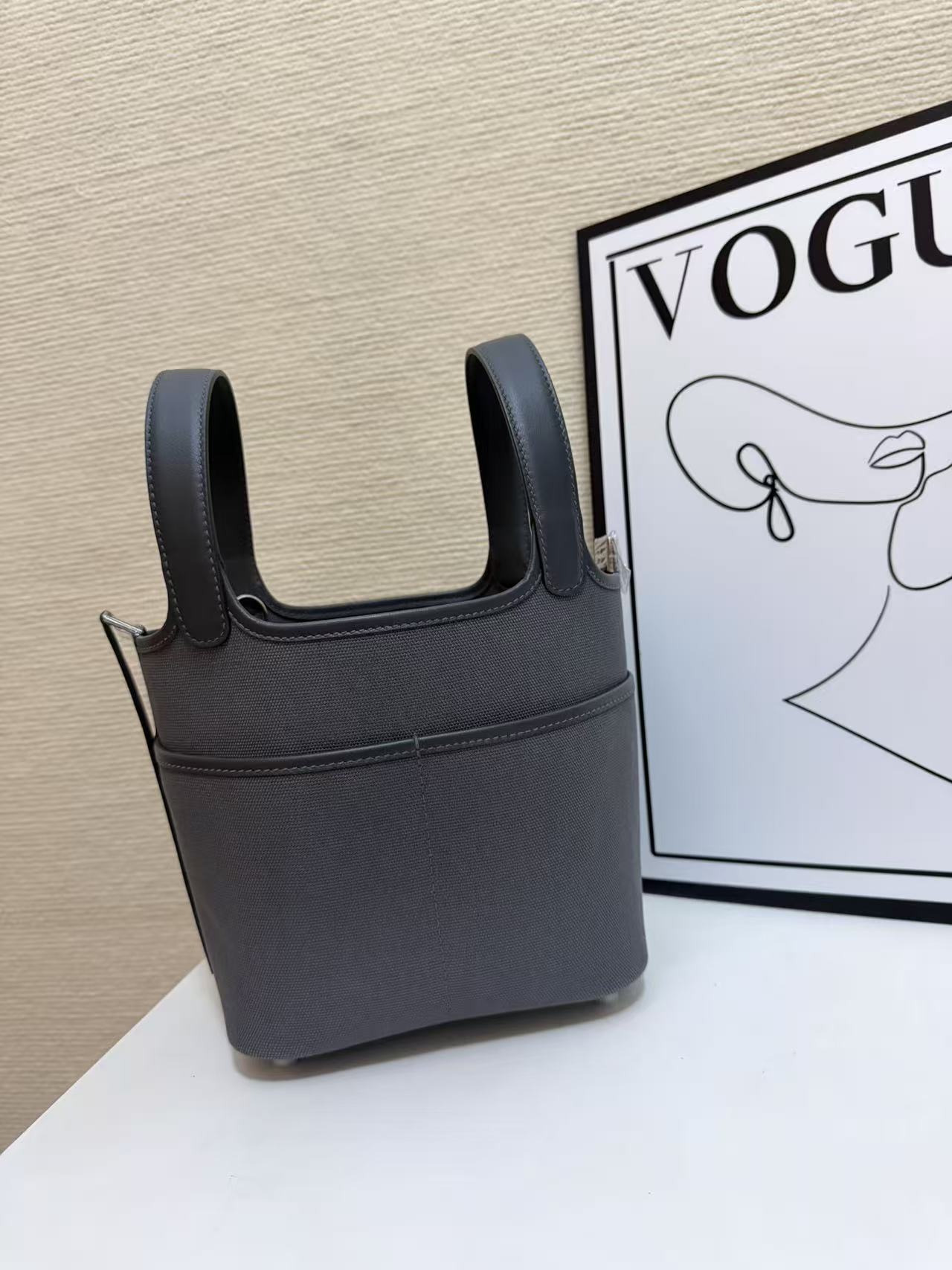 Hermes Cargo Picotin 18 Grey 18cm everyday