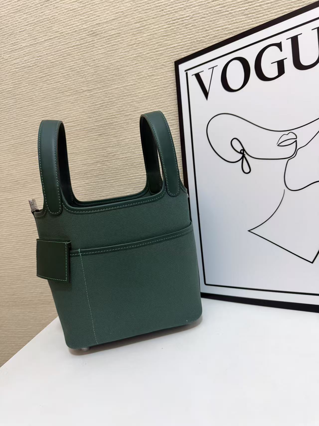 Hermes Cargo Picotin Green 18cm everyday