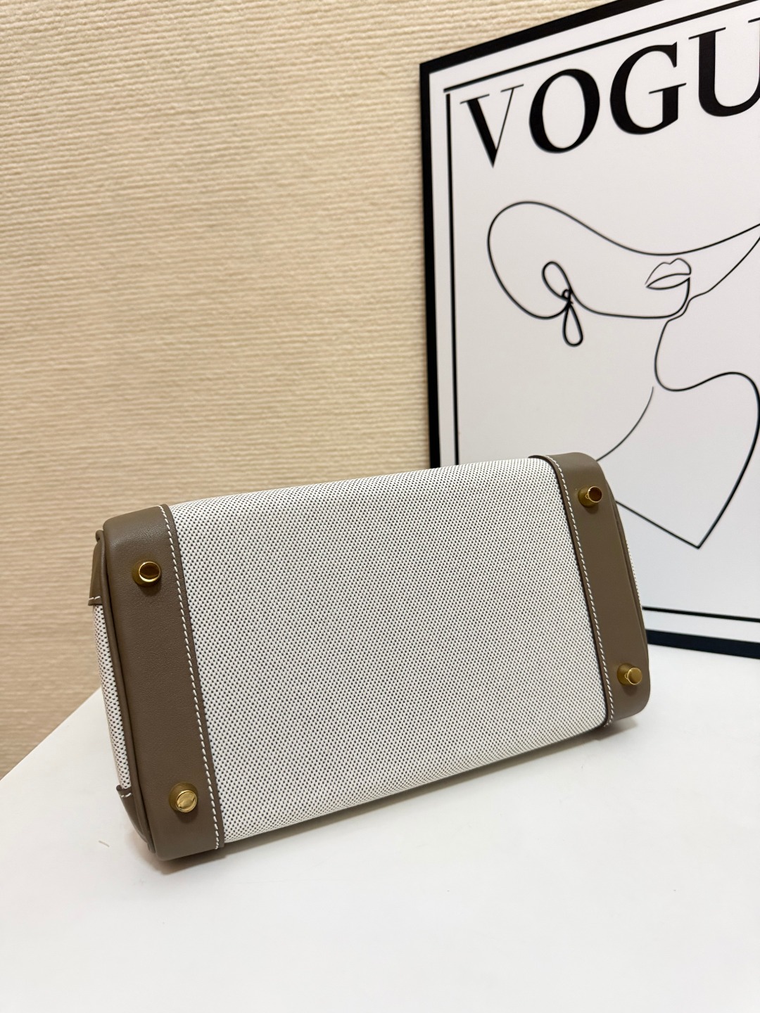 Hermes Birkin 30 Etoupe and Beige canvas 30cm everyday