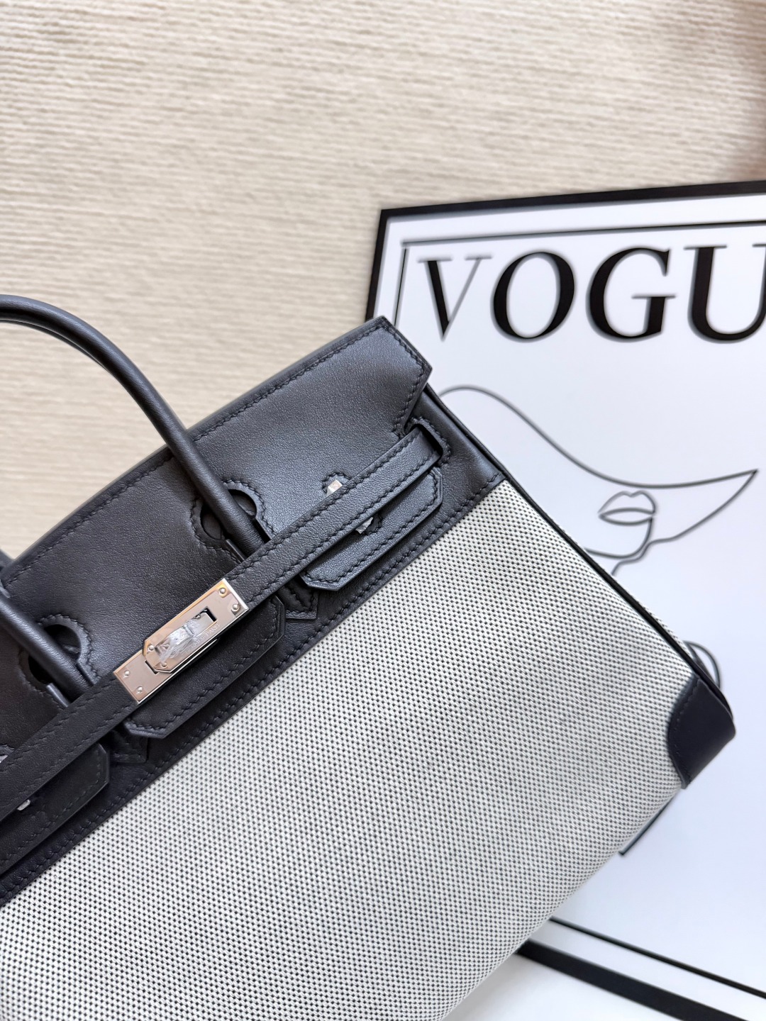 Hermes Birkin Black and Beige 30cm tote everyday