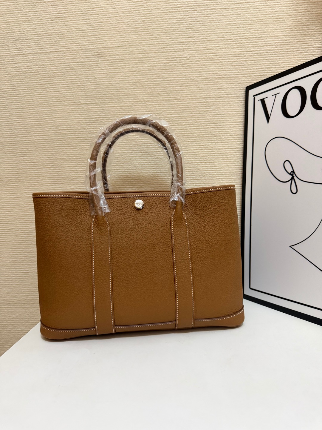 Hermes Garden Party Gold brown leather 30cm tote everyday