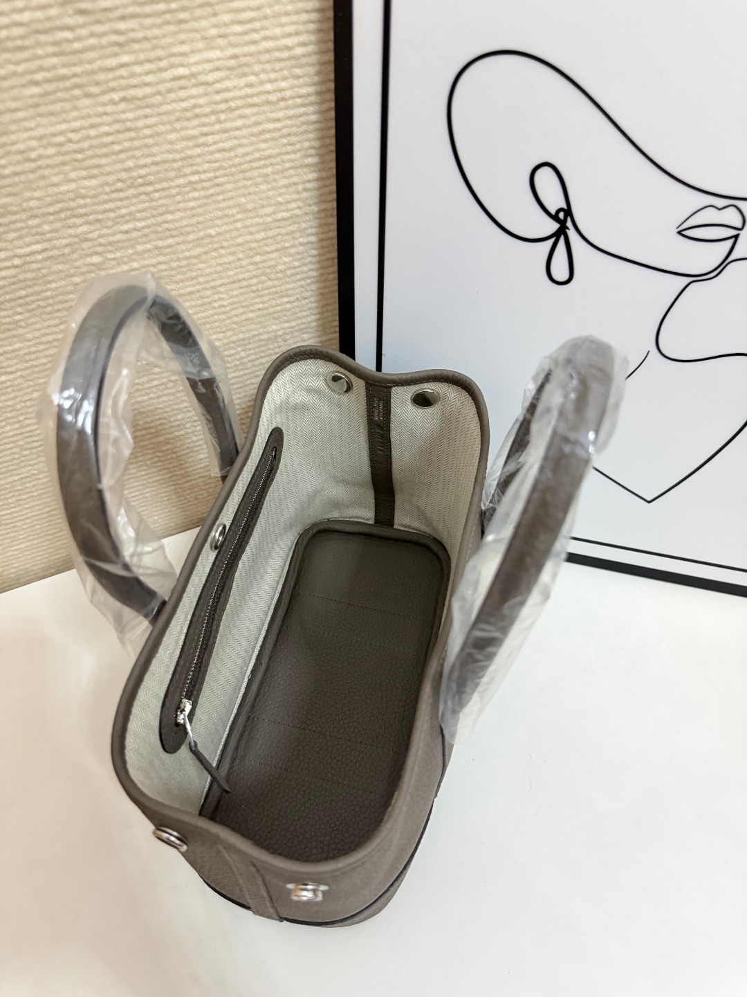 Hermes Garden Party Etoupe leather 23cm tote everyday