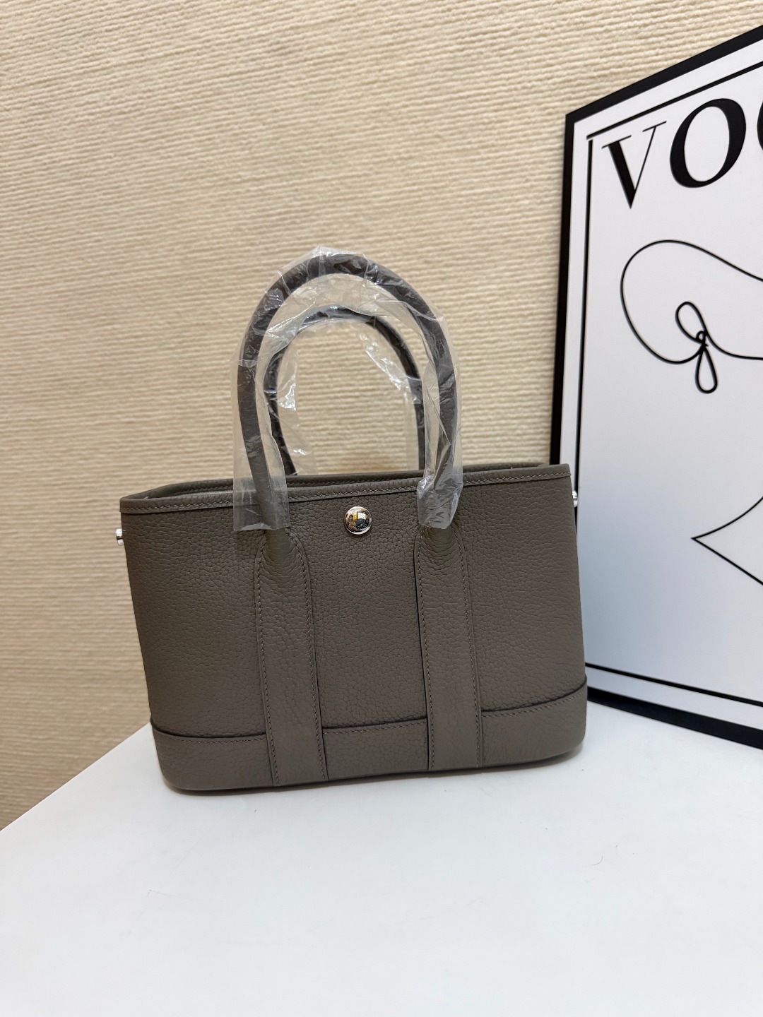 Hermes Garden Party Etoupe leather 23cm tote everyday