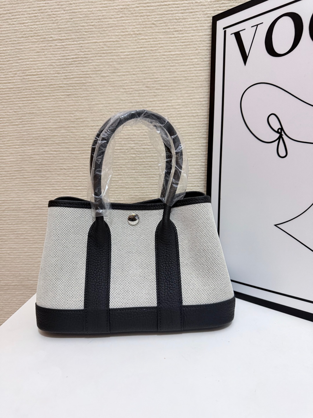 🐎Nuevo Mini Garden Party Bolso de jardín mini 23cm Piel N togo importada de fábrica combinada con lona 【Color panda🐼】…