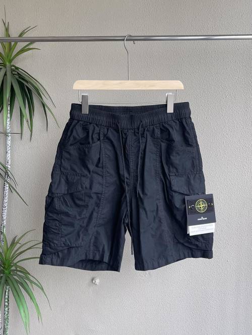 Stone Island Men's Cargo Shorts - Vintage Wash Drawstring with Pouch Pockets 1 Stone Island Men's Cargo Shorts - Vintage Wash Drawstring with Pouch Pockets