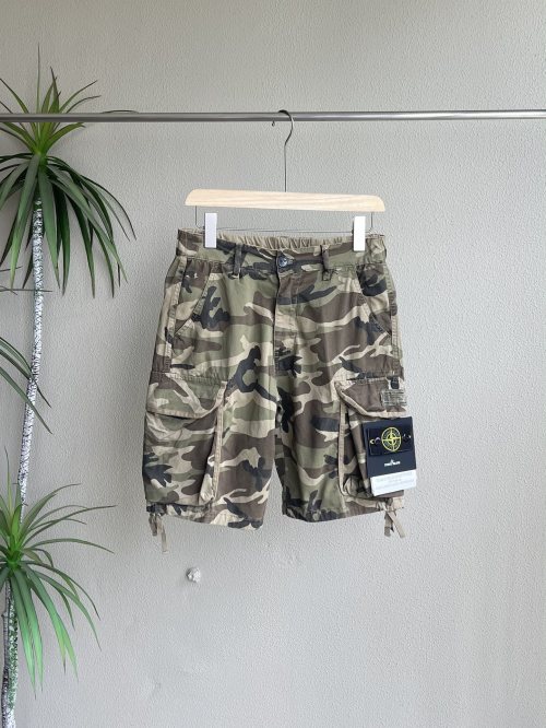 Stone Island Camo Cargo Shorts - Military Style Vintage Washed Side Pocket 1 Stone Island Camo Cargo Shorts - Military Style Vintage Washed Side Pocket