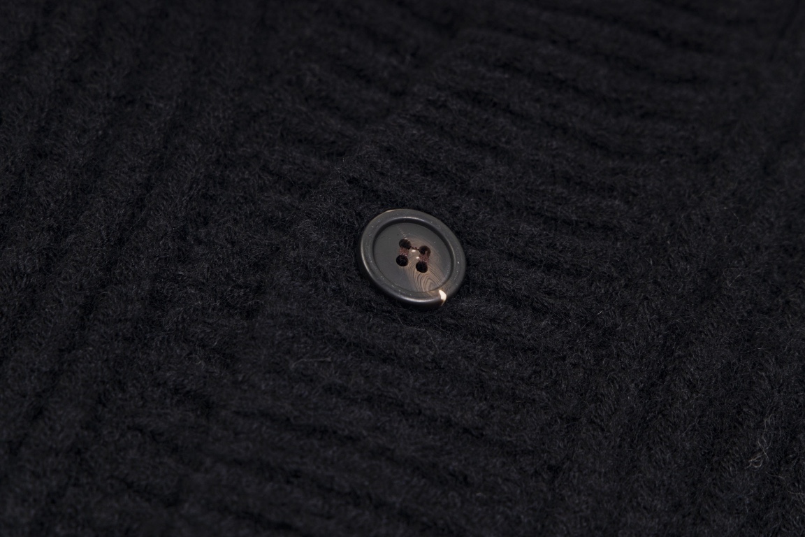 Luxury Prada Handbag: Wool Jacket with Custom Cow Horn Buttons, XS-L Size - 图片 7