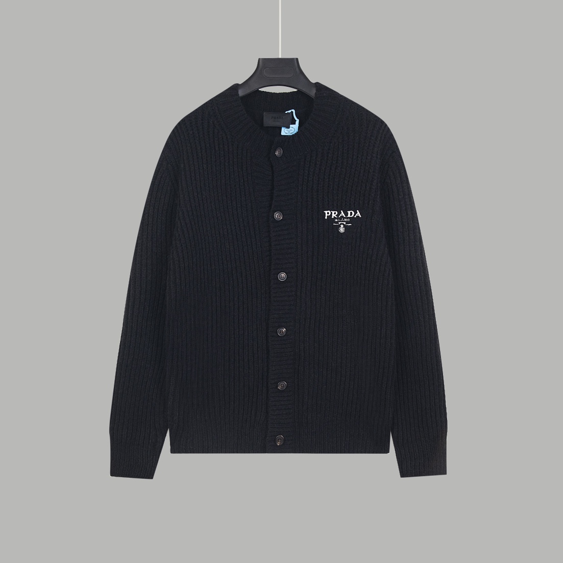 Luxury Prada Handbag: Wool Jacket with Custom Cow Horn Buttons, XS-L Size - 图片 3