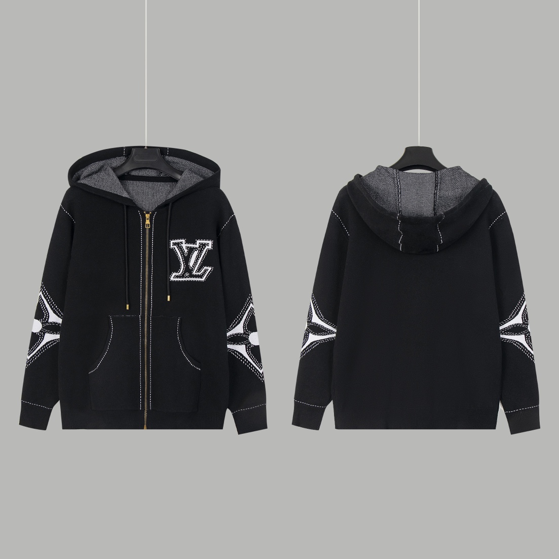 Louis Vuitton Kleding Sweatshirts Borduurwerk Katoen Herfst/winter collectie Bovenzijde met capuchon