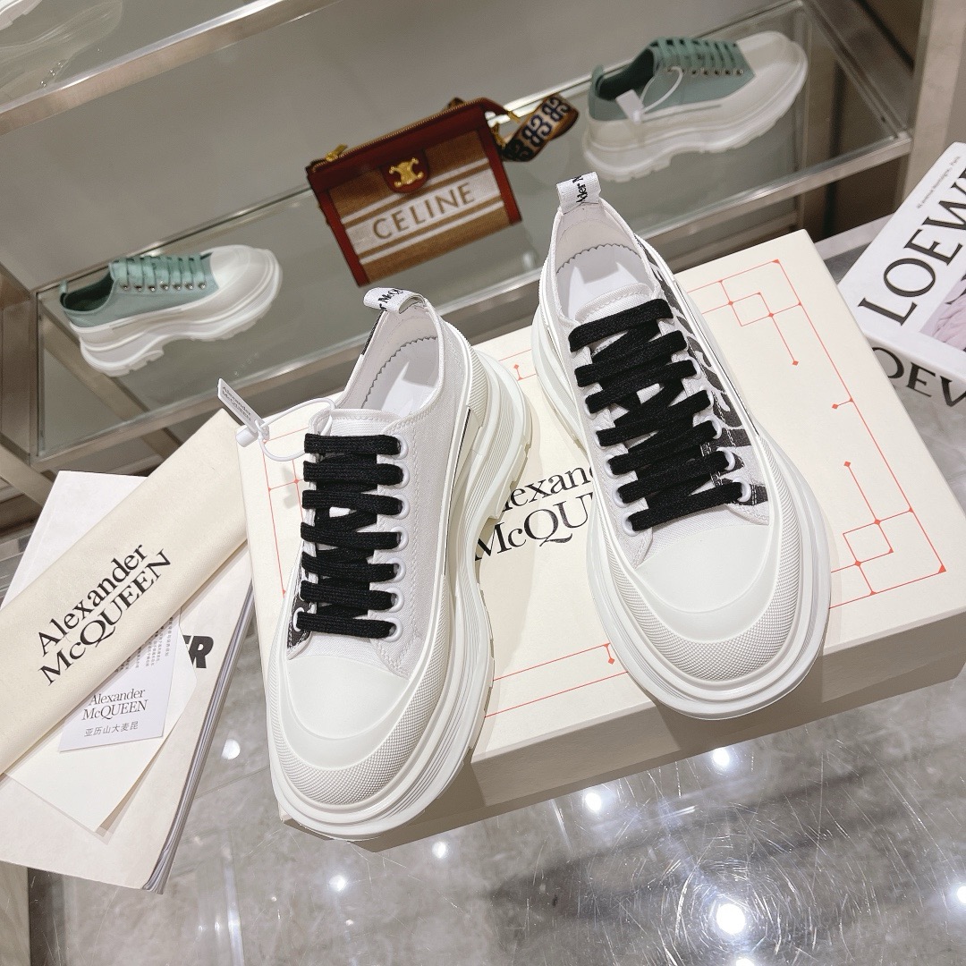 Alexander McQueen Graffiti Logo Canvas Platform 