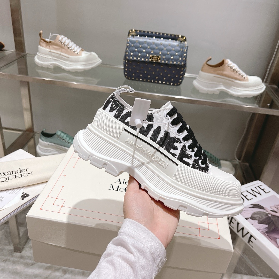Alexander McQueen Graffiti Logo Canvas Platform 