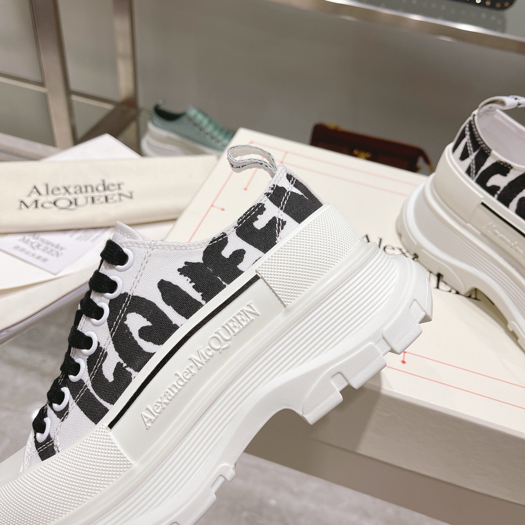 Alexander McQueen Graffiti Logo Canvas Platform 