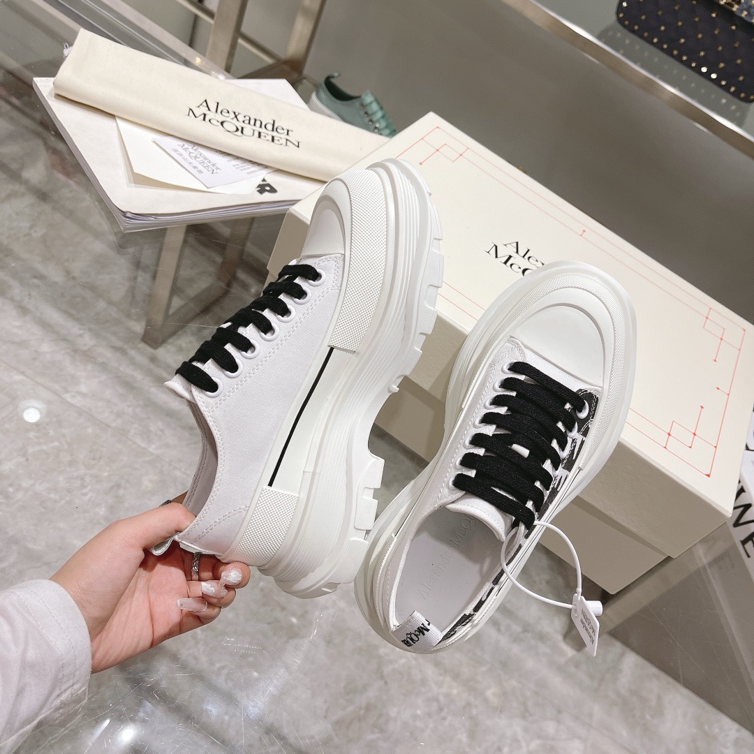 Alexander McQueen Graffiti Logo Canvas Platform 