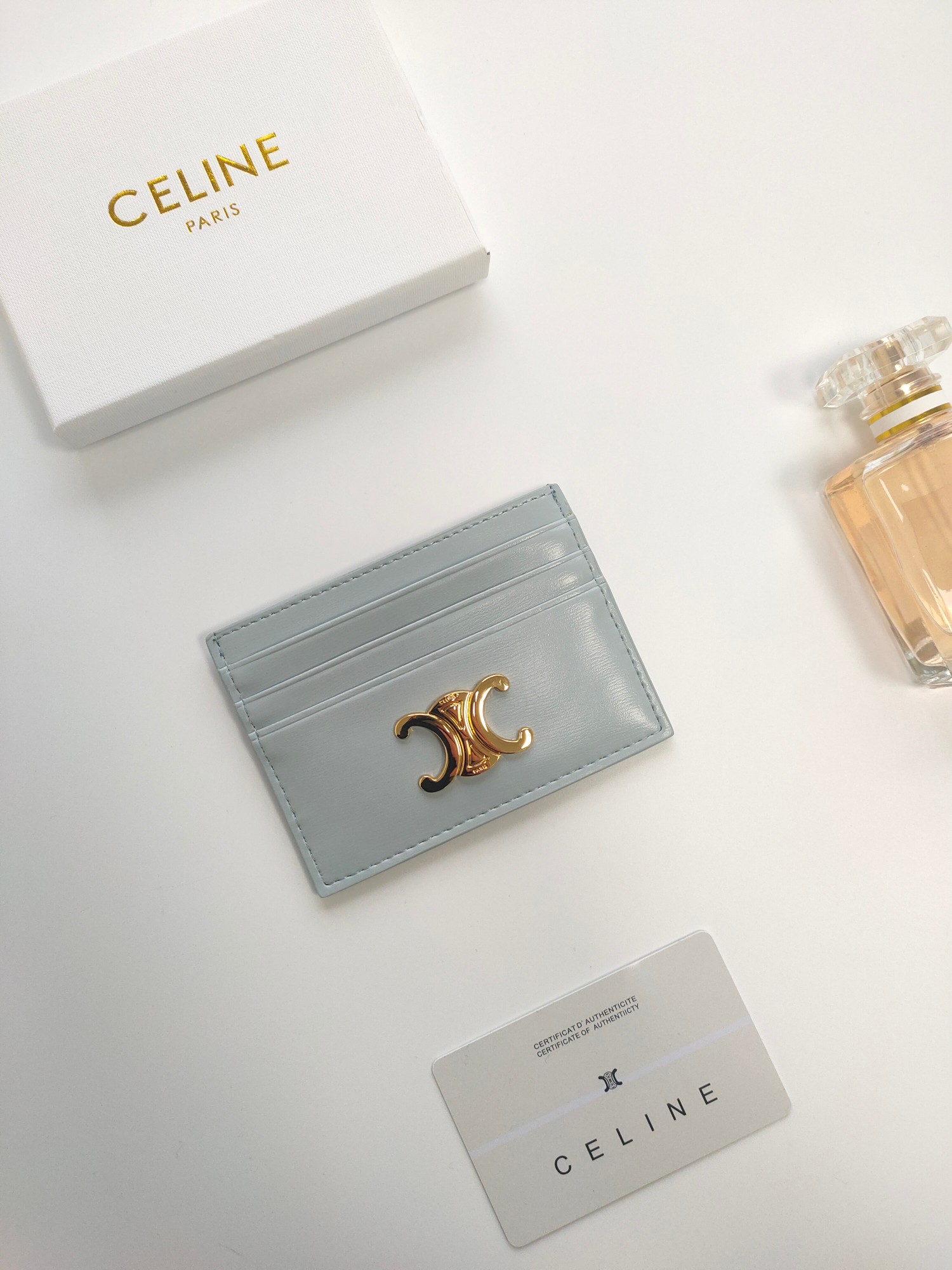 Celine Wallet Card pack Blue Cowhide